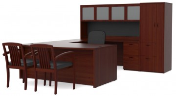 U-Shape Desk With Hutch