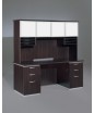 Pimlico Laminate Collection: Credenza with Hutch and Frosted Glass Doors