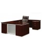 Pimlico Veneer Collection: U-Shape with Frosted Glass (Walnut)