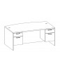 Gitana Collection: Bowfront Desk with Suspended Peds 
