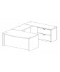 Gitana Collection: Bowfront U-Shape with 2-Drawer Lateral