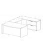 Gitana Collection: Bowfront U-Shape with 2-Drawer Lateral