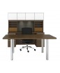 Verde Collection: Table Desk with Credenza & Hutch (Glass Doors)