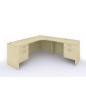Amber Collection:  L-Shape Desk with Suspended Peds