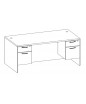 Gitana Collection: Straight Desk with Suspended Peds