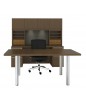 Verde Collection: Table Desk with Credenza & Hutch (Laminate Doors)