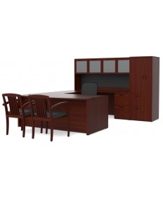 U-Shape Desk With Hutch